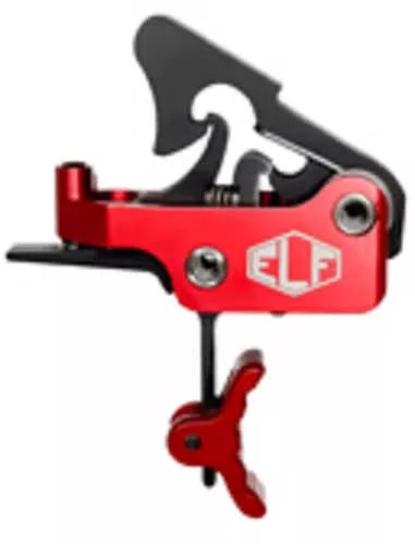 Elftmann Tactical Apex Pro Adjustable Trigger Curved With Red Shoe Fits Ar-15 AFALSEdized Finish Red Apex-pro-r-c