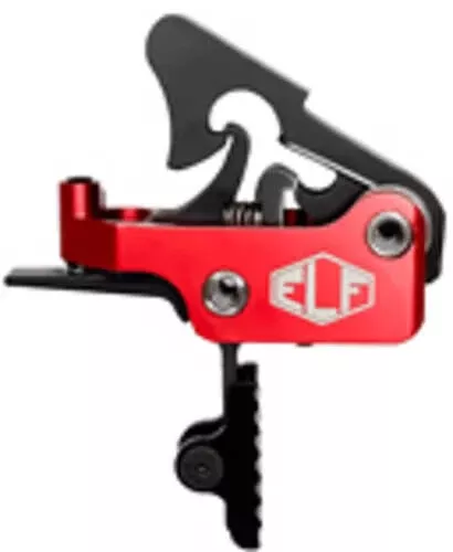 Elftmann Tactical Apex Pro Adjustable Trigger Straight with Black Shoe Fits AR-15 AFALSEdized Finish Red