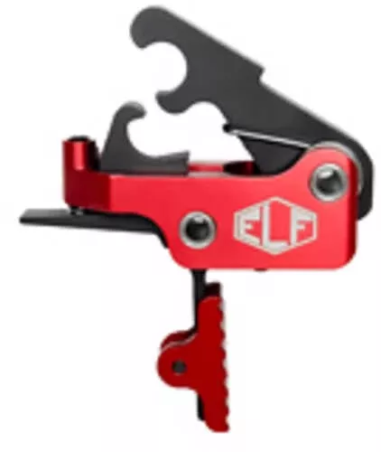 Elftmann Tactical SE Adjustable Trigger Straight with Red Shoe Fits AR-15 AFALSEdized Finish Red