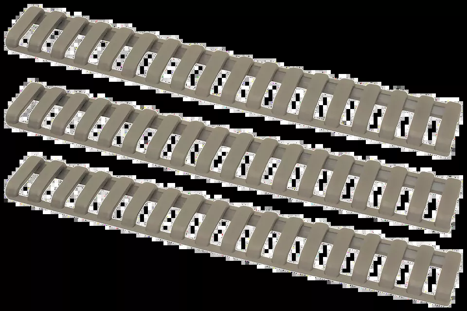 Ergo Low-Pro Ladder Rail Covers 18 Slot Dark Earth Rubber - 3 Pack