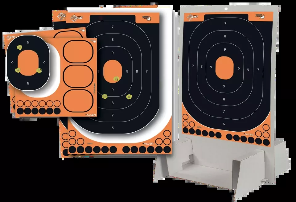 EZ-Aim 15548 Splash Reactive Trainer Kit - Self-Adhesive Black/Orange Oval Target 14"x22"