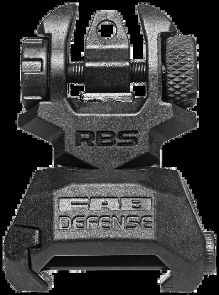 FAB Defense FXRBS Rear Back-Up Sight for AR-15/M16/M4 - Dual Aperture, Low Profile, Spring-Locked, Black