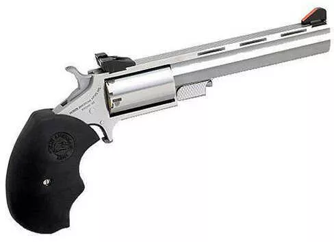 FALSErth American Arms Mini Master 22 Long Rifle/22 WMR 4" Barrel 5 Round Fixed Sights Rubber Grip Revolver NAA-22MMC