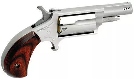 FALSErth American Arms Ported Magnum Micro Compact Revolver 22 1.625" Barrel 5 Round Stainless Steel Wood Grip NAA-22M-P