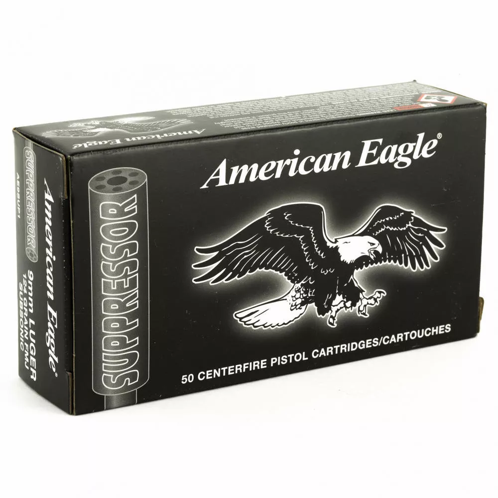 Fed Ae Suppressor 9mm 124 Grain Full Metal Jacket 50
