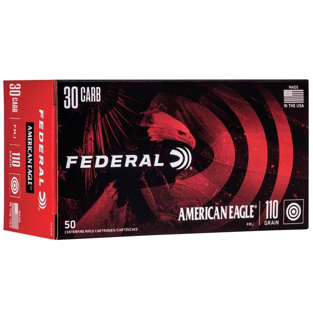 Federal American Eagle Rifle Ammunition .30 Carbine 110 gr FMJ 1990 fps – 50/ct