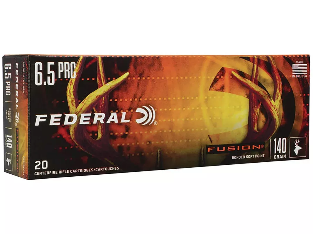 Federal Fusion 6.5 PRC Ammo 140 Grain Bonded Round Nose Box of 20