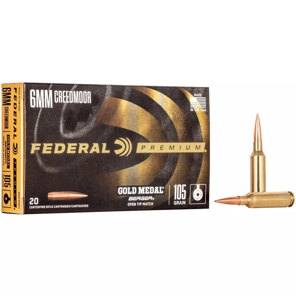 Federal Gold Medal 6mm Creedmoor 105gr Berger 20 Rounds