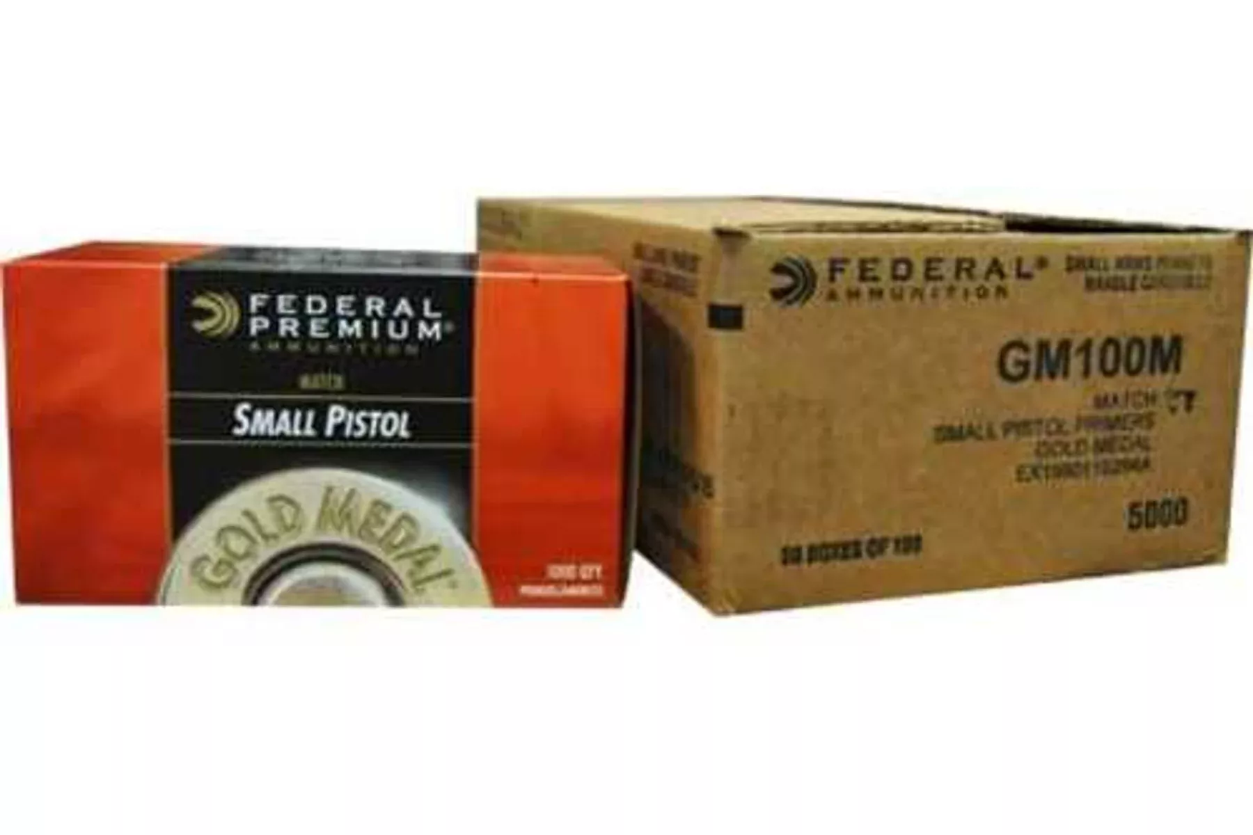 Federal Gold Medal Small Pistol Match Primer #GM100M (5000 Count Case)