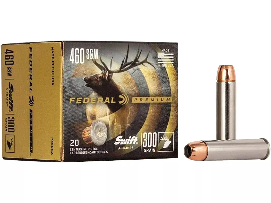 Federal Premium 460 S&W Magnum Ammo 300 Grain Swift A-Frame Bonded Jacketed Hollow Point Box of 20