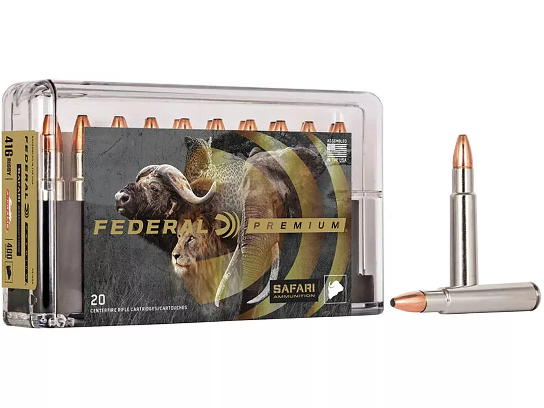 Federal Premium Safari 416 Rigby Ammo 400 Grain Swift A-Frame Bonded Jacketed Soft Point Box of 20