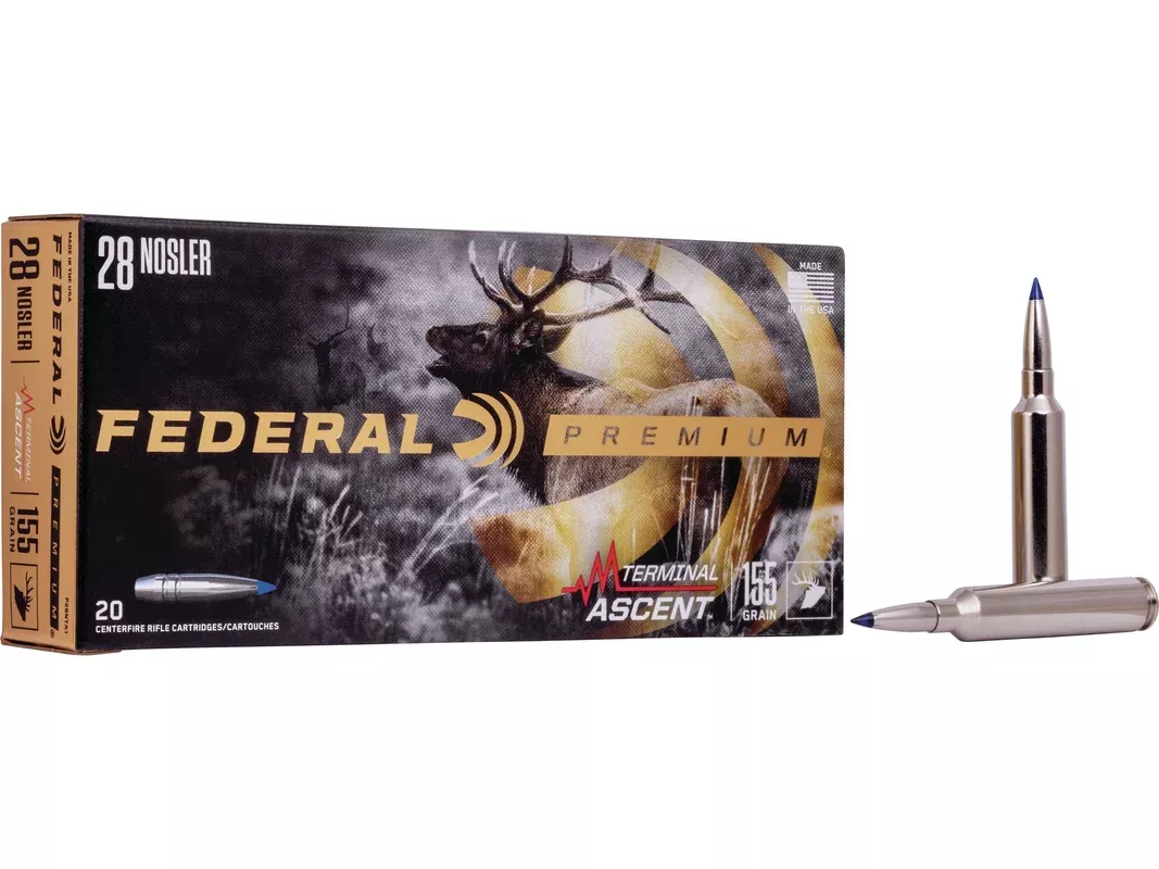 Federal Premium Terminal Ascent 28 Nosler Ammo 155 Grain Bonded Polymer Tip Box of 20
