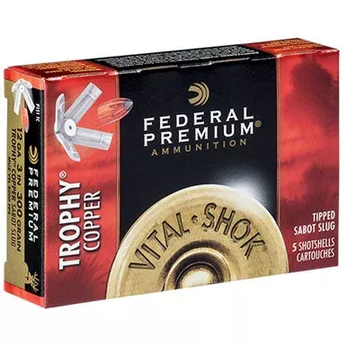 Federal Premium Trophy Copper 12 Gauge Ammo 3″ 300gr Sabot Slug Box of 5