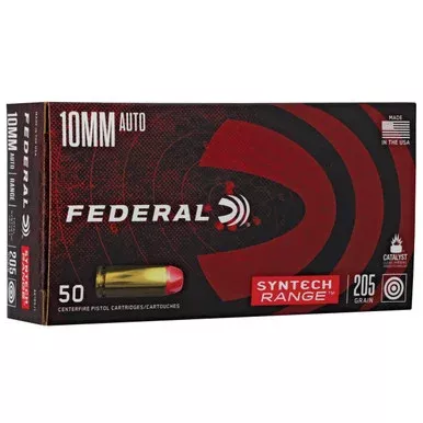 Federal Syntech Range 10mm Auto Ammo 205 Grain Federal TSJ Total Synthetic Jacket (TSJ) Box of 50
