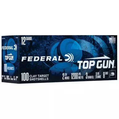 Federal Top Gun 12 Gauge Ammo 2-3/4″ #8 Shot 1-1/8 oz Box of 100