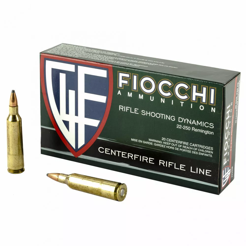 Fiocchi 22-250rem 55 Grain Pointed Soft Point 20 /200