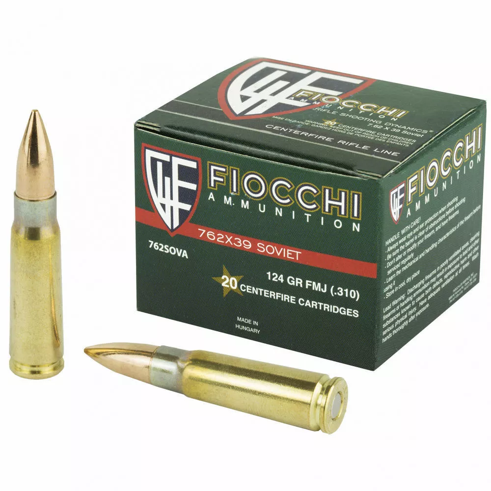Fiocchi 7.62×39 Full Metal Jacket 124 Grain 20 /1000