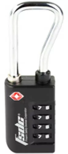 Firearm Safety Devices Corporation Resettable 4-Dial TSA Combination Lock w/Steel Sha Black FALSEt a CA-DOJ Approved