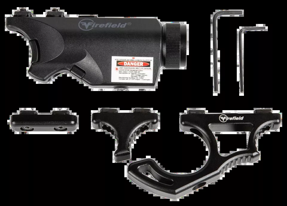 Firefield Rival XL Foregrip Flashlight & Red Laser Combo - Matte Black, 75/150 Lumens LED