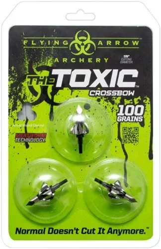 Flying Arrow Broadhead Toxic 100GR X-Bow 7/8" Cut 3-Pack