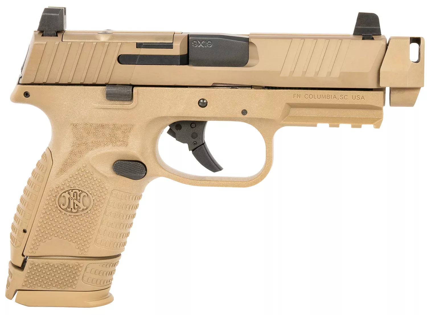 FN 66101794 509C MRDCompact W/Compensator Frame 9mm Luger 4.20″ 15+1 12+1 Black Flat Dark Earth PVD Flat Dark Earth