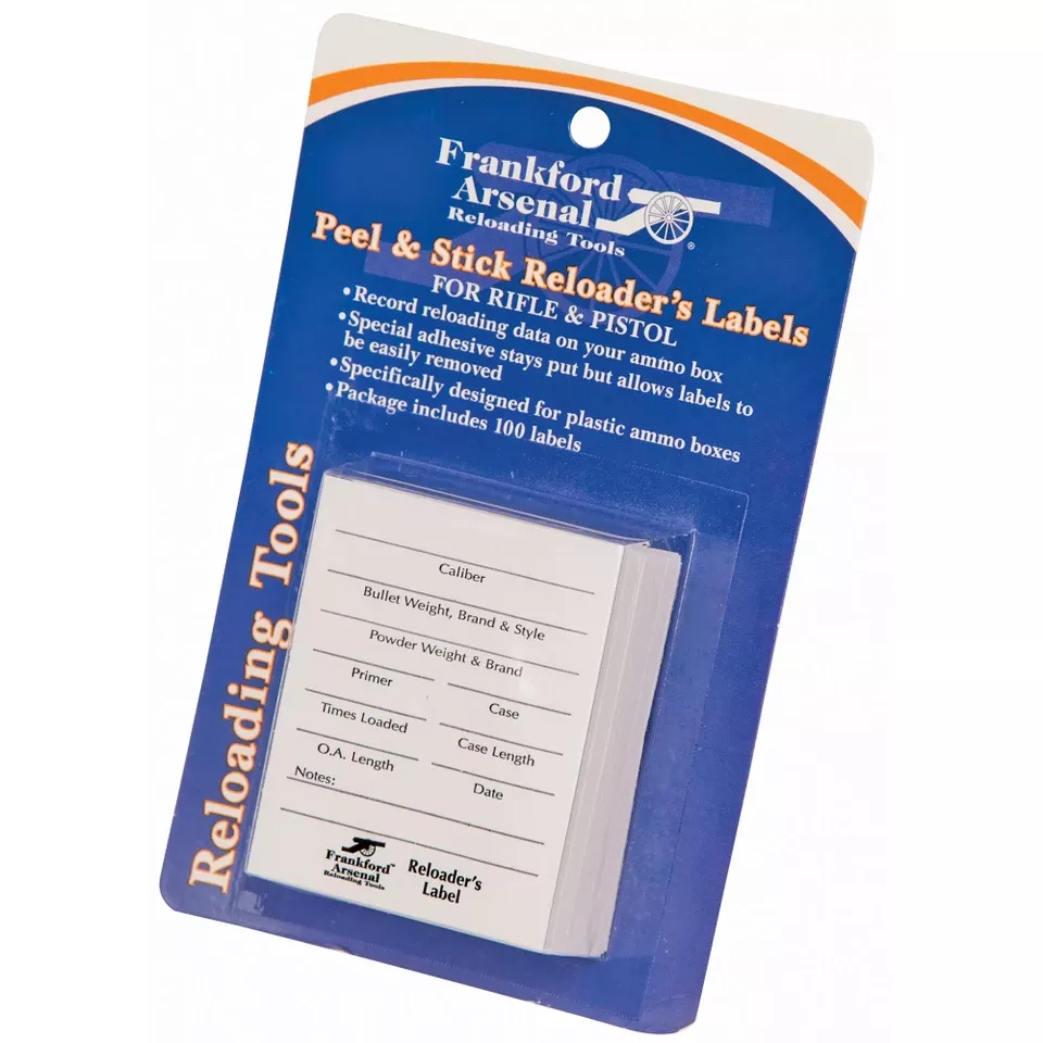 Frankford Arsenal Reloading Labels 100 Pack