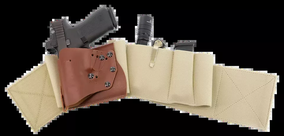 Galco UnderWraps Elite Khaki Medium Holster - Leather/Nylon Blend