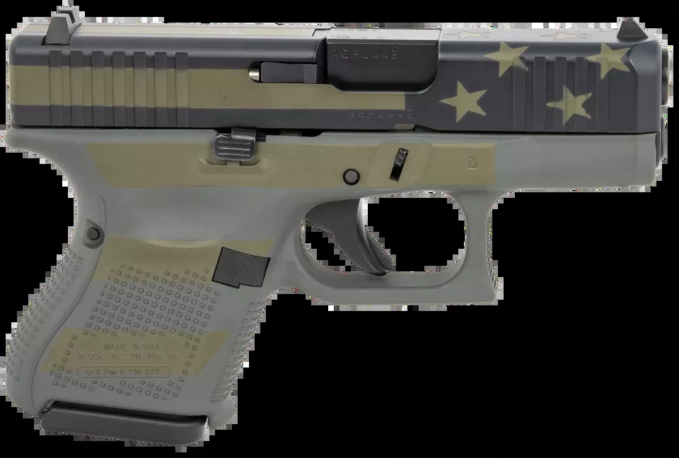 Glock G26 Gen5 Subcompact 9mm Pistol with Operator Flag Cerakote and Safe Action Trigger