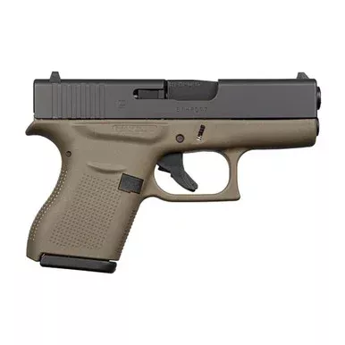 Glock G43 9mm Luger Pistol 3.4″ Barrel 6+1 Rounds OD Green Frame
