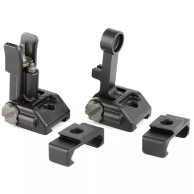 Griffin Armament M2 Sights | Front/Rear Folding Sights | Fits Picatinny Rails | Matte Finish | Includes 12 O’Clock Bases | GAM2S
