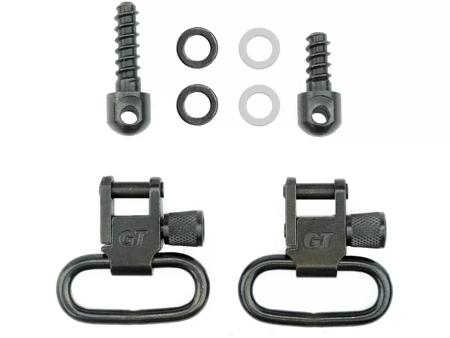 GrovTec 1.25″ Wood Screw Forend Locking Sling Swivel Set Steel Black