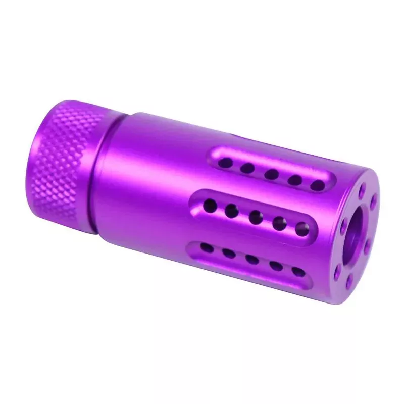Guntec AR15 9mm 1/2×36 Micro Slip Over Barrel Shroud w/ Multi Port Muzzle Brake (Anodized Red)