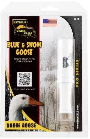 Haydels B14 Blue & SFALSEw Goose Call White Plastic