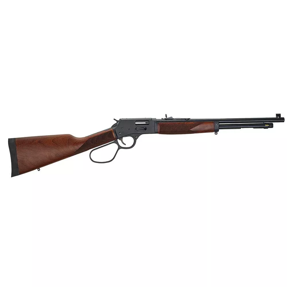 Henry Big Boy Steel w/Side Gate Rifle .44 Mag/.44 Spl 10rd Capacity20″ Round Barrel Large Loop Lever Walnut Stock