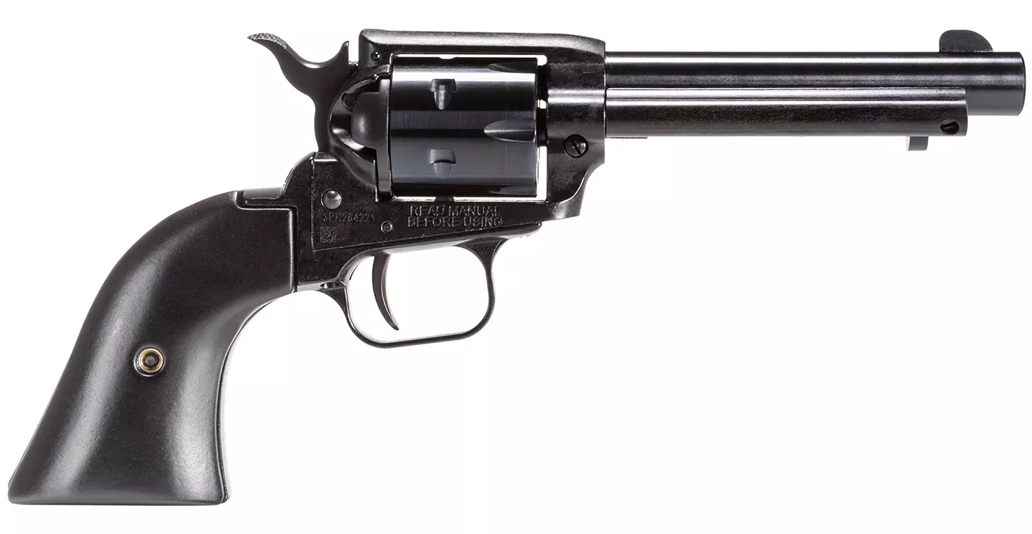 Heritage Mfg RR22B4-BBK Rough Rider22 LR 6 Shot 4.75″ Black Oxide Alloy Steel Barrel, Black Zinc Alloy Frame, Black Oxide Cylinder, Black Laminate Wood Grip