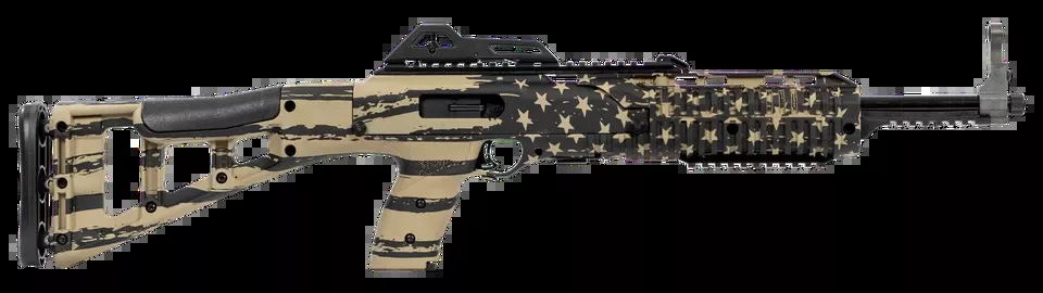 Hi-Point 995TS Carbine 9mm Luger with FDE American Flag Finish and Skeletonized Stock