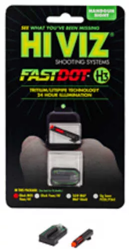 Hi-Viz FASTDOT H3 | For Glock MOS 9/40 | Tritium/Fiber Optic Night Sights | Red Front With Green Rear | GGLMFD21