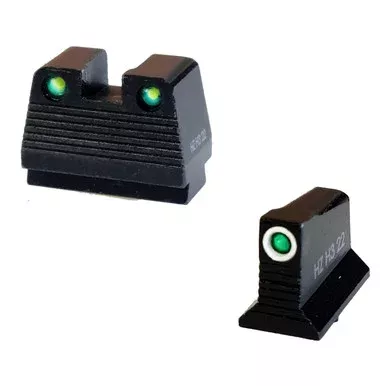 Hi-Viz N2 Sight Set for Glock MOS Green/White Ring