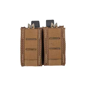 High Speed Gear | Duty Double Pistol TACO U-Mount Hidden Shock Cord Magazine Pouch | Coyote Brown | 41PT02CB