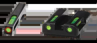 HIVIZ LiteWave H3 Night Sight Set for Glock Standard Frame 3-Dot Tritium Green Litepipe with Orange Front Ring