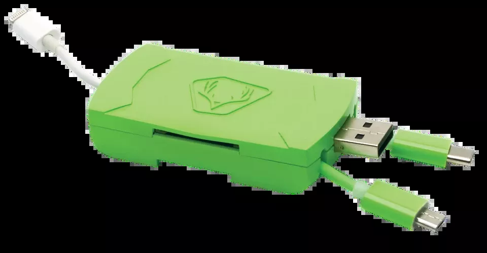 HME QMCR 4-in-1 Card Reader for Android and iOS - Green
