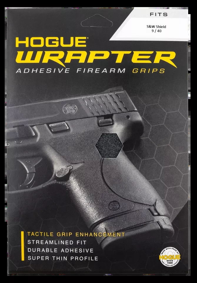 Hogue 18449 Wrapter Adhesive Grip - Heavy Grit Black Finish for S&W M&P Shield 9/40