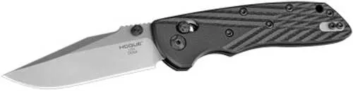 Hogue Deka Folding Knife CPM-20CV Plain Edge Clip Point Blade 3.25" Stone Tumbled Finish Blue Lava G-Mascus Frame