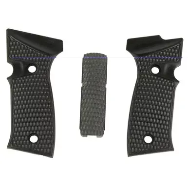 Hogue Piranha | G10 Grip Panels | Black | Fits Sig Sauer P320 AXG Full Size | 48129