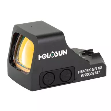 Holosun HE407K-GR-X2 Elite Reflex Red Dot Sight 1x 6 MOA Green Dot Reticle Matte Black