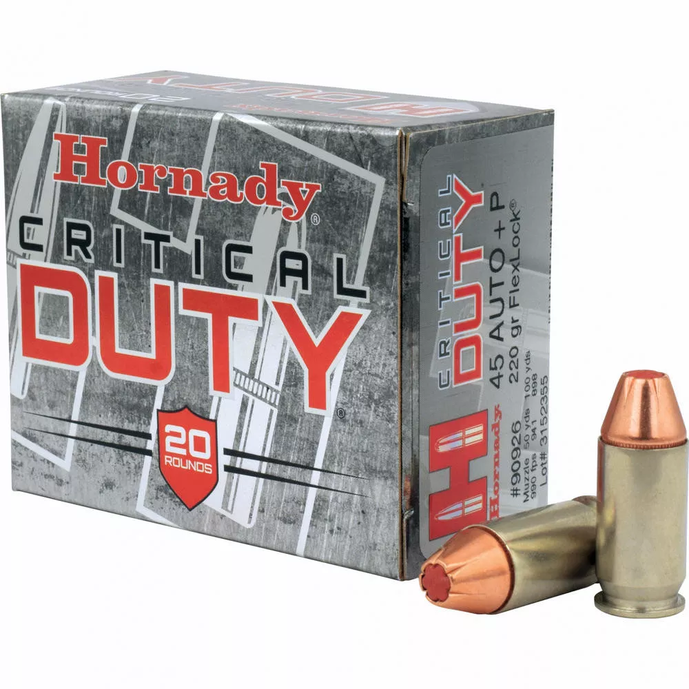 Hornady 45ACP +P 220 Grain Crt Duty 20 /200