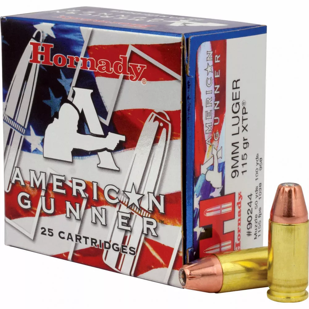 Hornady American Gunner 9mm 115 Grain XTP 25 /250