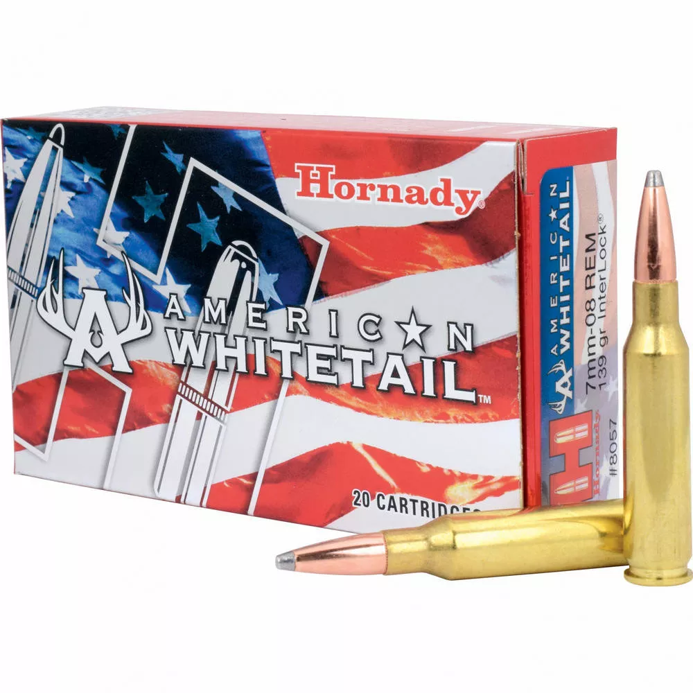 Hornady American Whitetail 7mm-08 139Gr InterLock Solid Point 20 /200