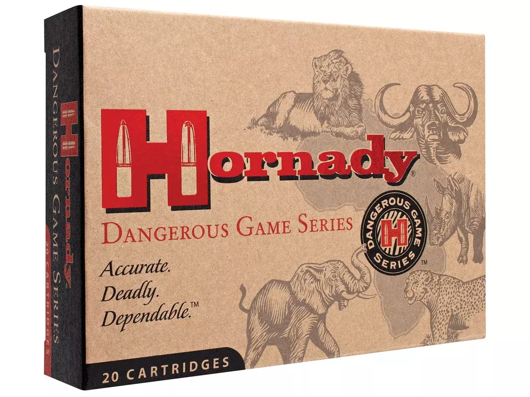 Hornady Dangerous Game 376 Steyr Ammo 270 Grain Hornady Interlock Jacketed Soft Point Box of 20