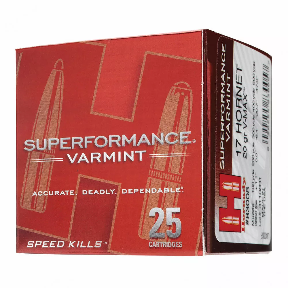 Hornady Superformance Varmint 17 Hornet 20Gr V-Max 25 /250